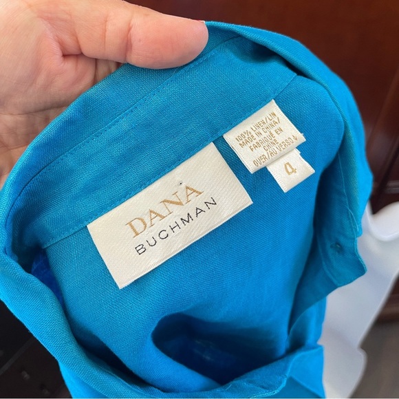 Excellent condition linen Dana Buchanan button down top - Picture 4 of 4